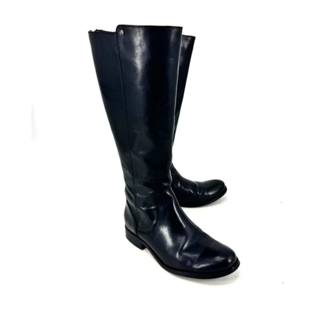 Frye Women's Melissa Stud Back-Zip Boots Black‎ Knee High Women's 7